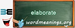 WordMeaning blackboard for elaborate